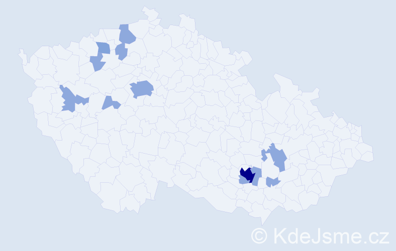 Příjmení: 'Bretfeldová', počet výskytů 19 v celé ČR