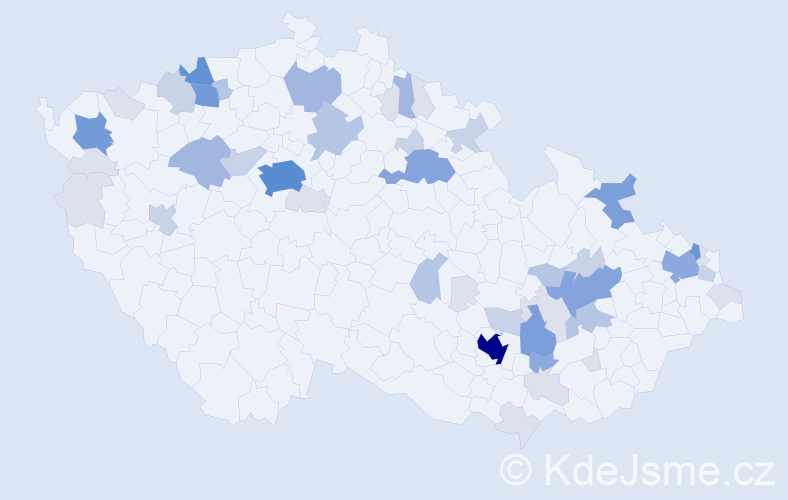 Příjmení: 'Mihok', počet výskytů 163 v celé ČR