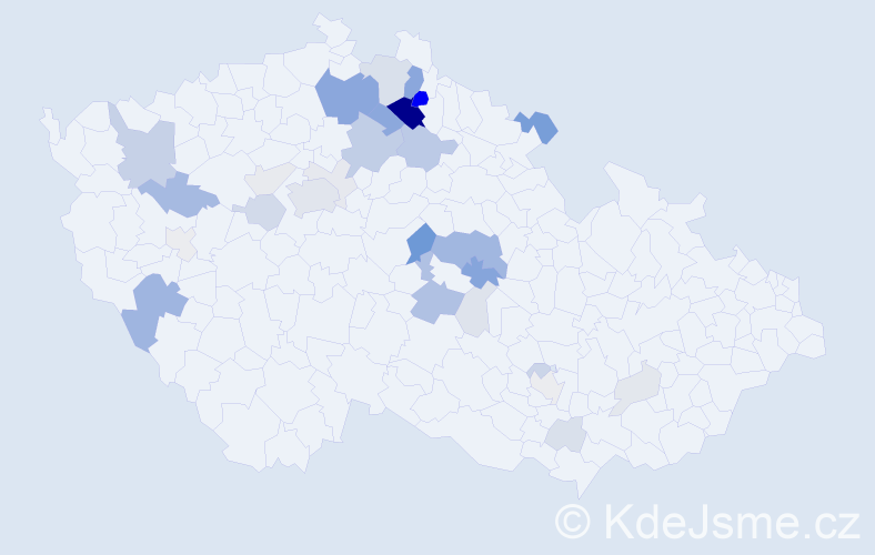 Příjmení: 'Kozderka', počet výskytů 111 v celé ČR