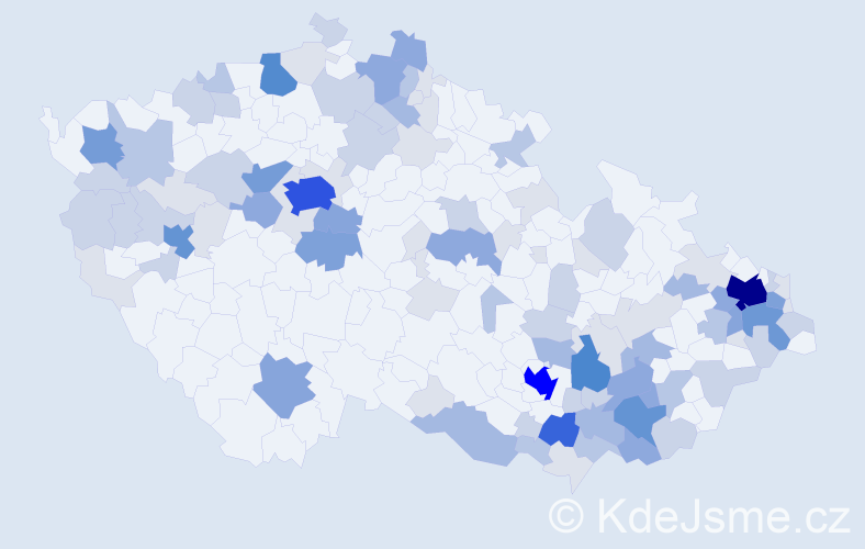 Příjmení: 'Rusňáková', počet výskytů 342 v celé ČR