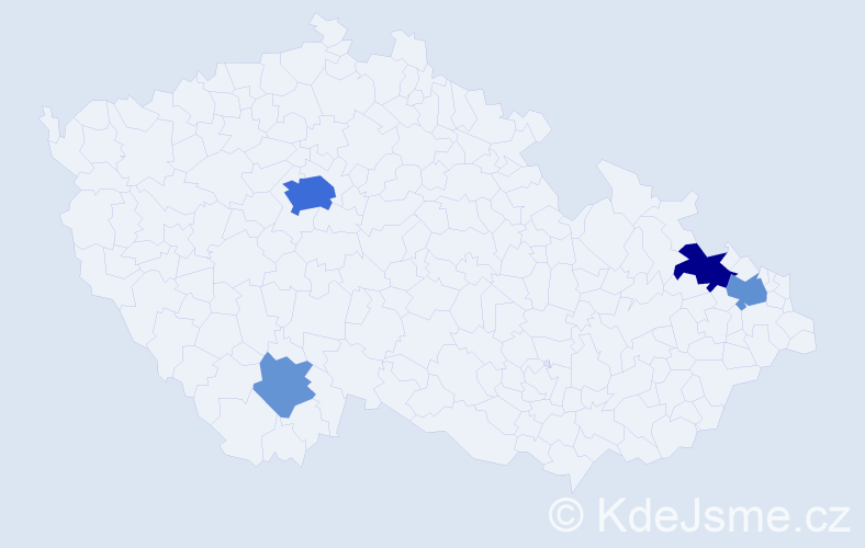 Příjmení: 'Radev', počet výskytů 14 v celé ČR