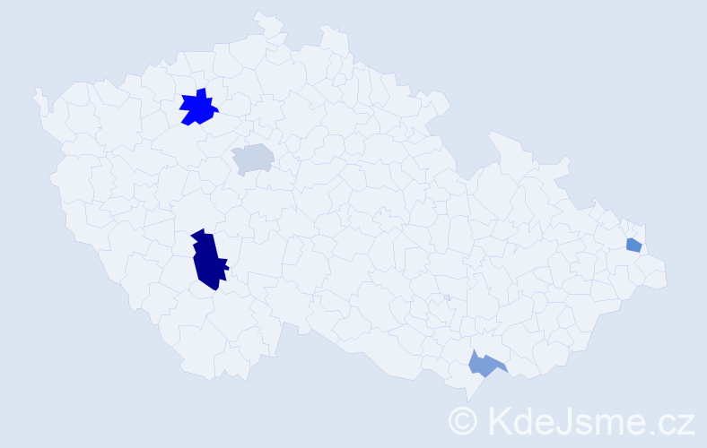 Příjmení: 'Modrovský', počet výskytů 11 v celé ČR