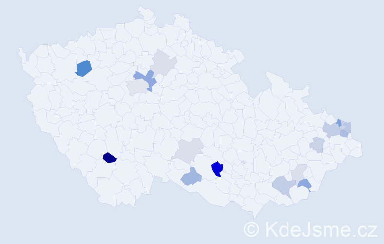 Příjmení: 'Piačková', počet výskytů 39 v celé ČR