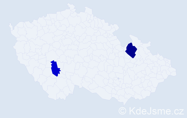 Příjmení: 'Predajňa', počet výskytů 5 v celé ČR
