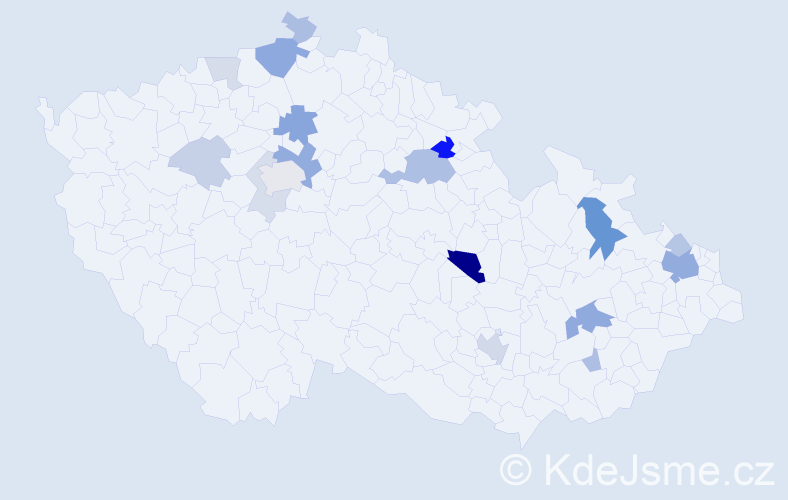 Příjmení: 'Ridl', počet výskytů 44 v celé ČR
