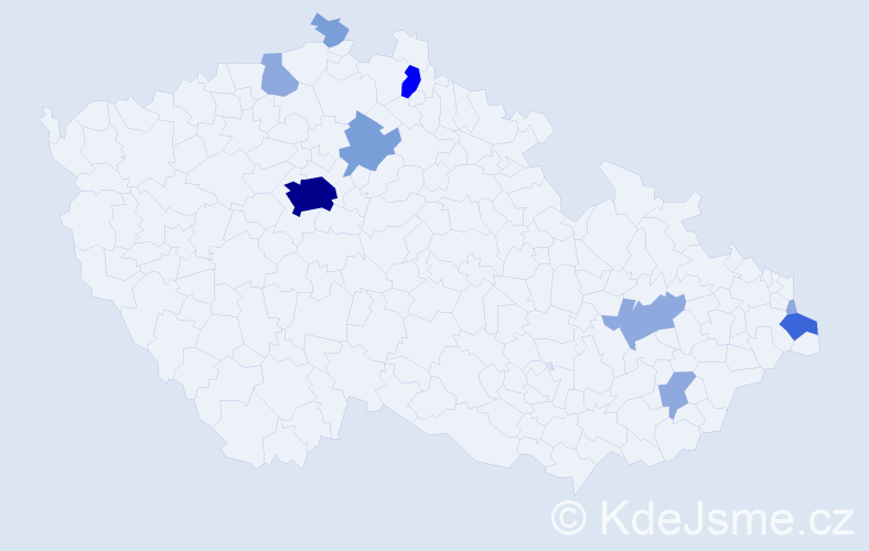 Příjmení: 'Pauly', počet výskytů 24 v celé ČR