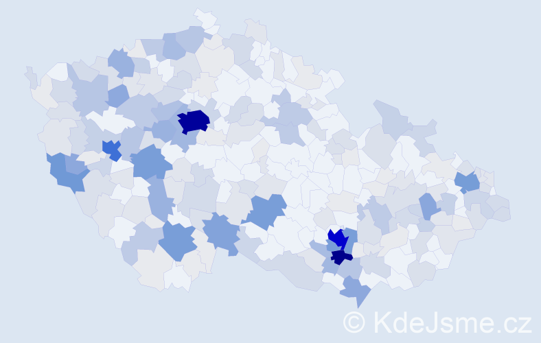 Příjmení: 'Duchoň', počet výskytů 855 v celé ČR