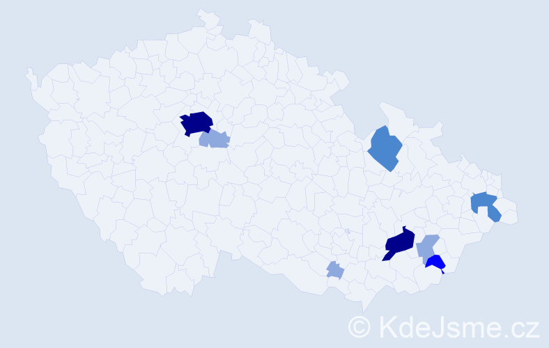 Příjmení: 'Adoltová', počet výskytů 21 v celé ČR