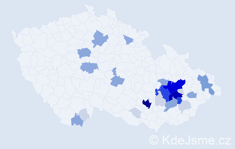 Příjmení: 'Oral', počet výskytů 94 v celé ČR
