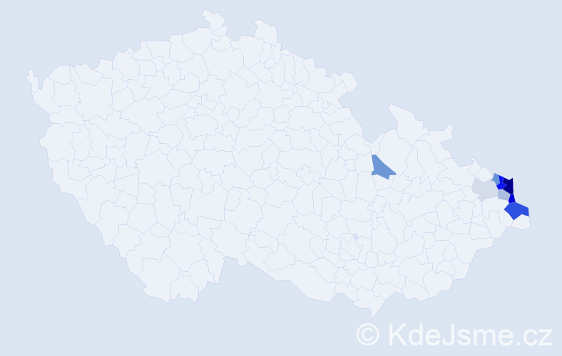 Příjmení: 'Putniorzová', počet výskytů 18 v celé ČR