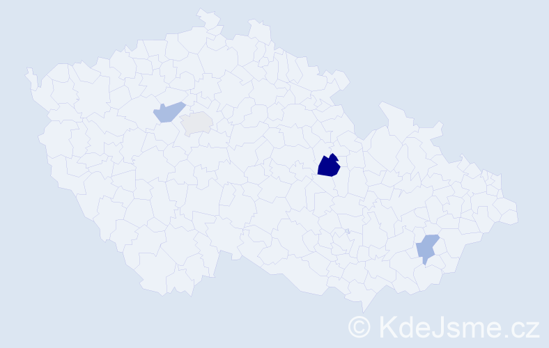 Příjmení: 'Benyahya', počet výskytů 5 v celé ČR