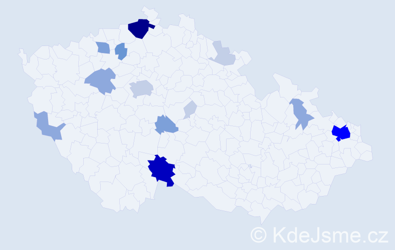 Příjmení: 'Kalajová', počet výskytů 48 v celé ČR