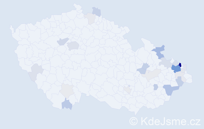 Příjmení: 'Sivek', počet výskytů 87 v celé ČR