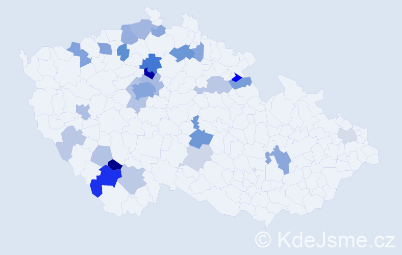 Příjmení: 'Laudová', počet výskytů 84 v celé ČR