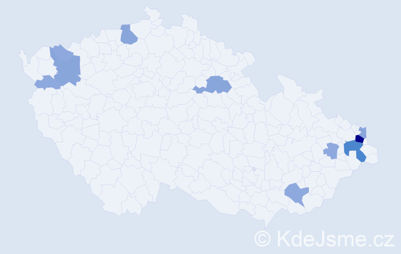 Příjmení: 'Daško', počet výskytů 25 v celé ČR