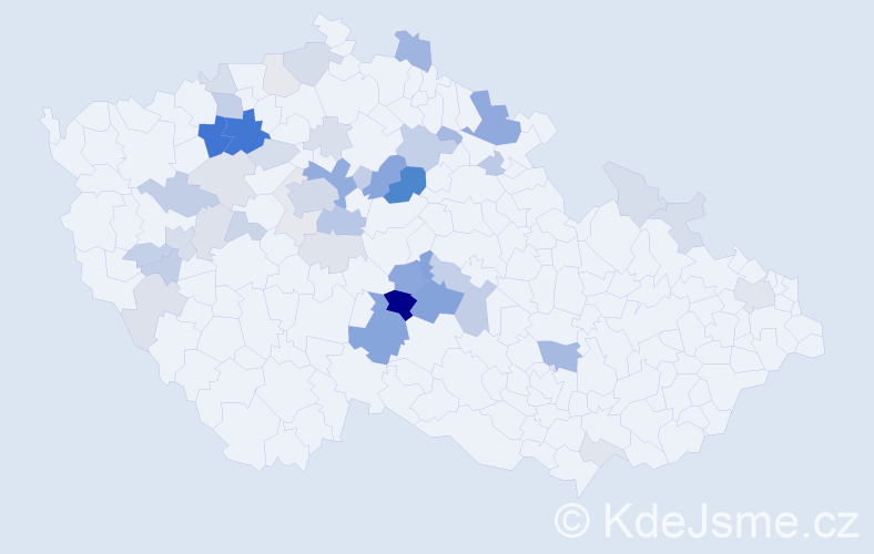 Příjmení: 'Poděbradská', počet výskytů 126 v celé ČR