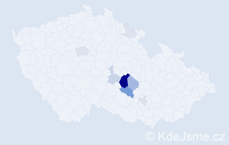 Příjmení: 'Kabrda', počet výskytů 47 v celé ČR