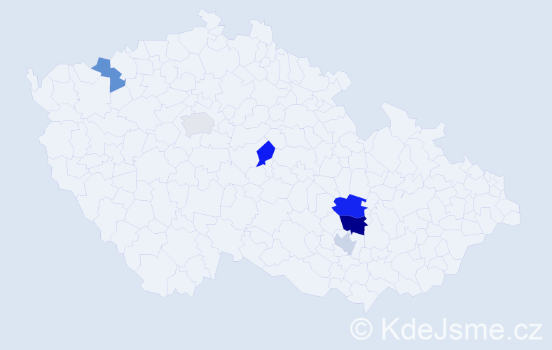 Příjmení: 'Šmidlová', počet výskytů 9 v celé ČR