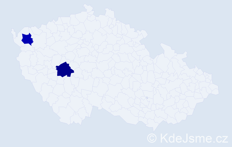 Příjmení: 'Teger', počet výskytů 4 v celé ČR