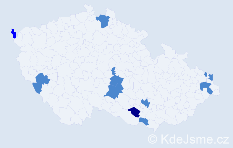 Příjmení: 'Búziková', počet výskytů 14 v celé ČR