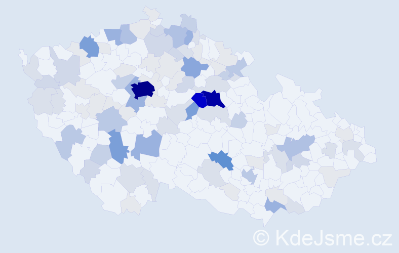 Příjmení: 'Kožená', počet výskytů 381 v celé ČR