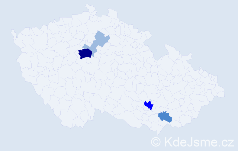 Příjmení: 'Zimin', počet výskytů 11 v celé ČR