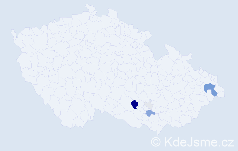Příjmení: 'Cibuliak', počet výskytů 8 v celé ČR