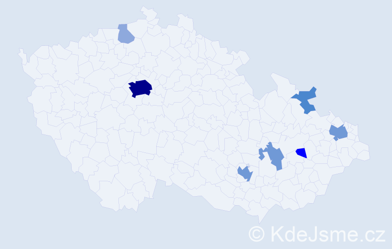 Příjmení: 'Fišárek', počet výskytů 20 v celé ČR