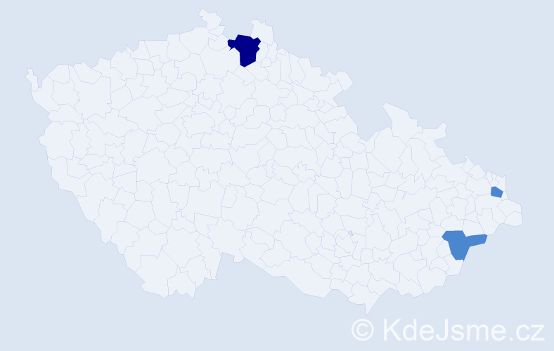 Příjmení: 'Krutka', počet výskytů 5 v celé ČR