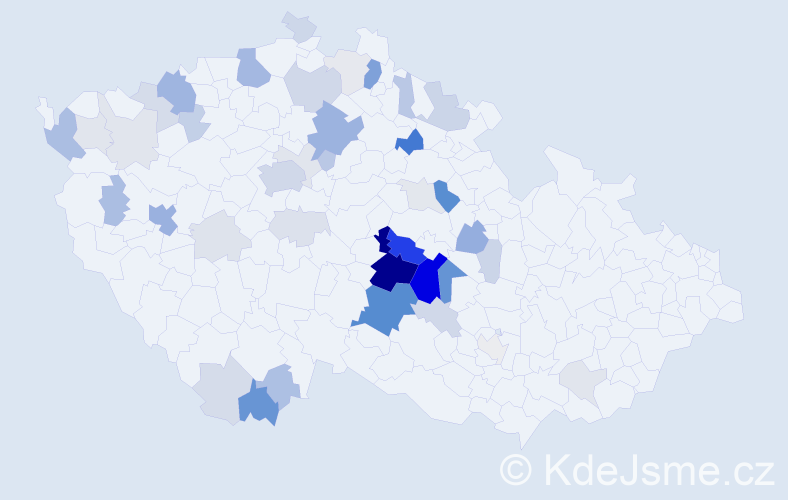 Příjmení: 'Tonarová', počet výskytů 148 v celé ČR