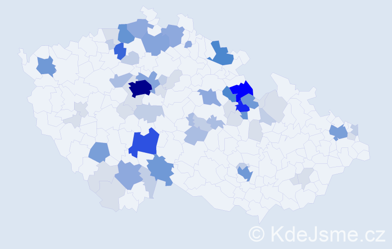 Příjmení: 'Barvínková', počet výskytů 227 v celé ČR