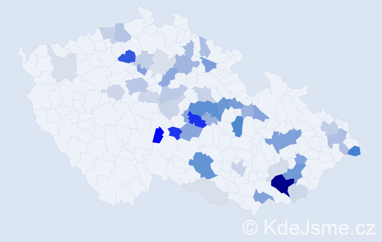 Příjmení: 'Bělovský', počet výskytů 154 v celé ČR