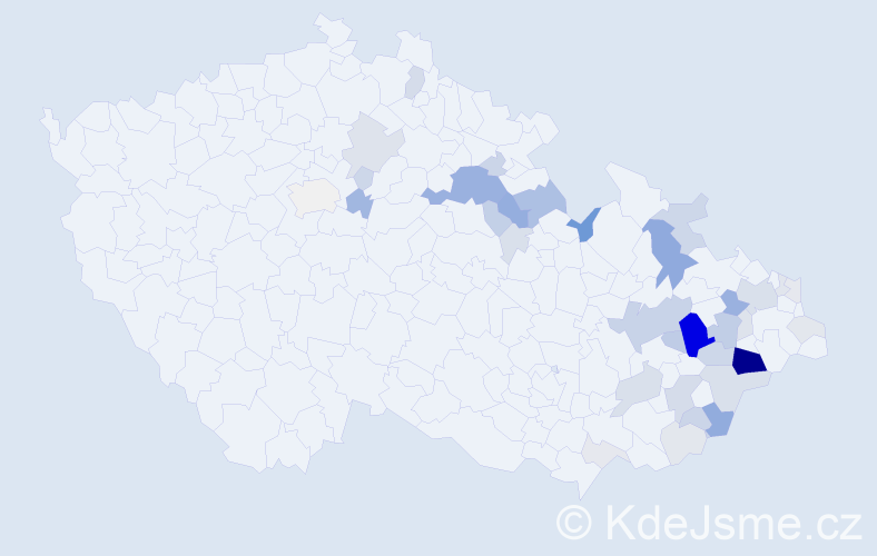 Příjmení: 'Andrys', počet výskytů 118 v celé ČR