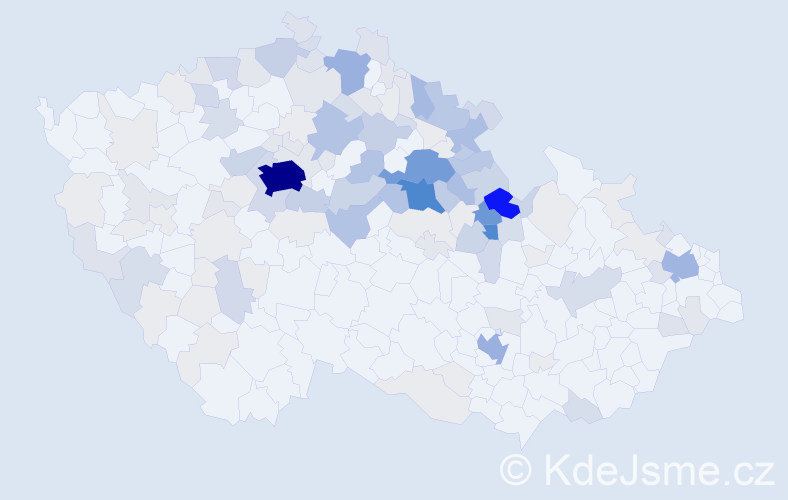 Příjmení: 'Vencl', počet výskytů 609 v celé ČR