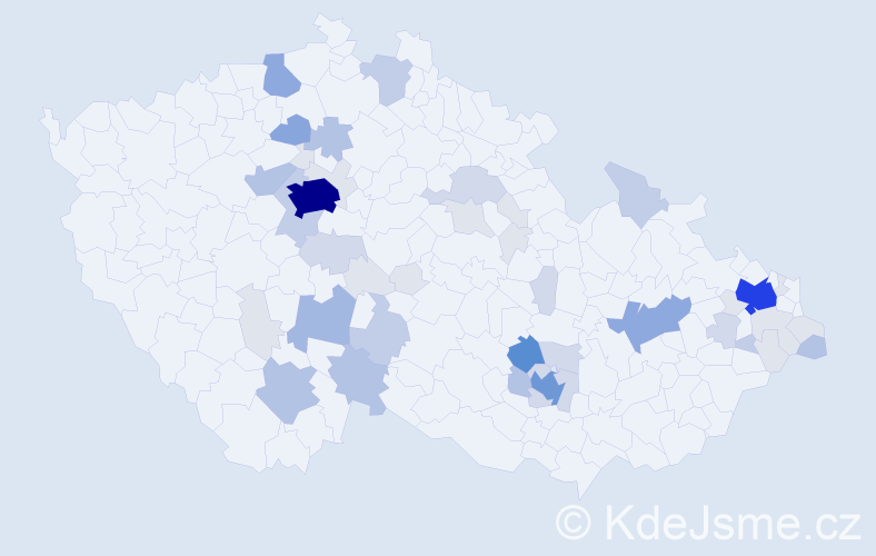 Příjmení: 'Mihulová', počet výskytů 168 v celé ČR