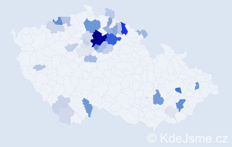 Příjmení: 'Klacek', počet výskytů 138 v celé ČR