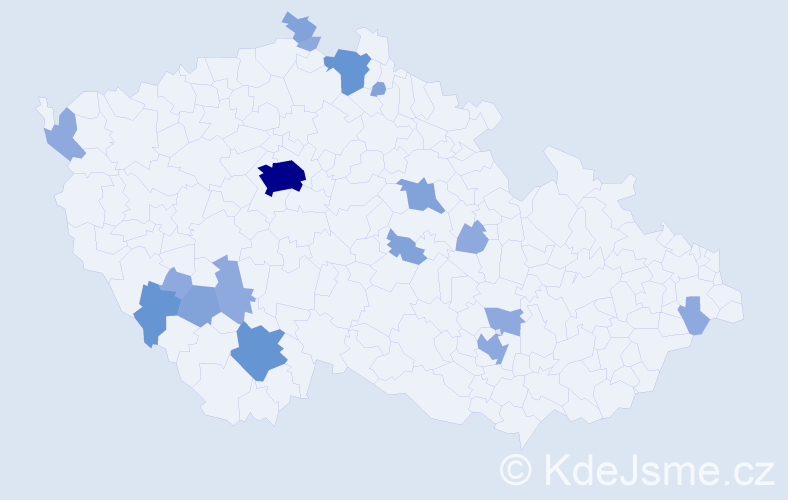Příjmení: 'Ninger', počet výskytů 35 v celé ČR