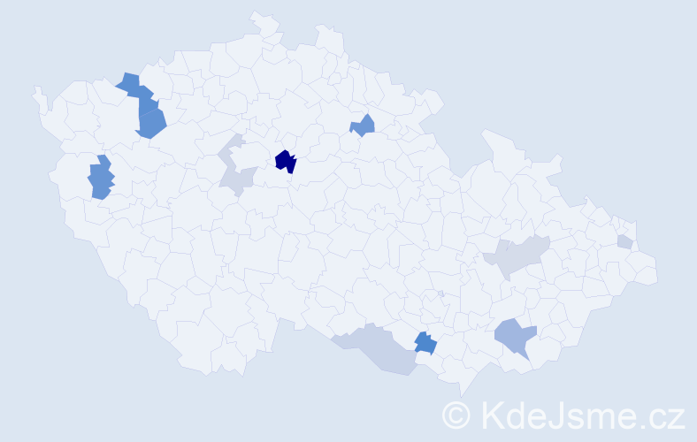 Příjmení: 'Geršiová', počet výskytů 16 v celé ČR