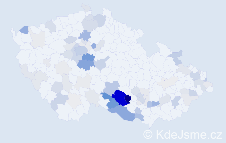 Příjmení: 'Vejmelková', počet výskytů 267 v celé ČR