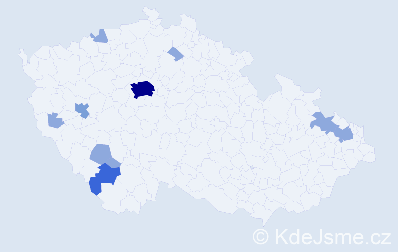 Příjmení: 'Šobor', počet výskytů 20 v celé ČR