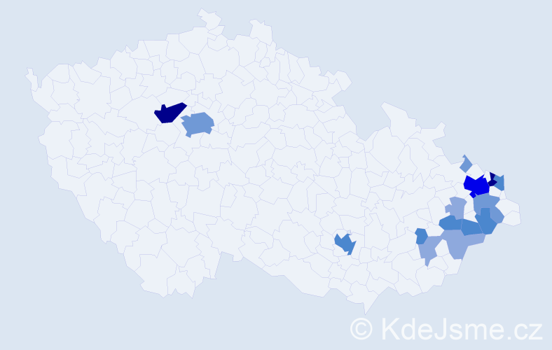 Příjmení: 'Seget', počet výskytů 44 v celé ČR