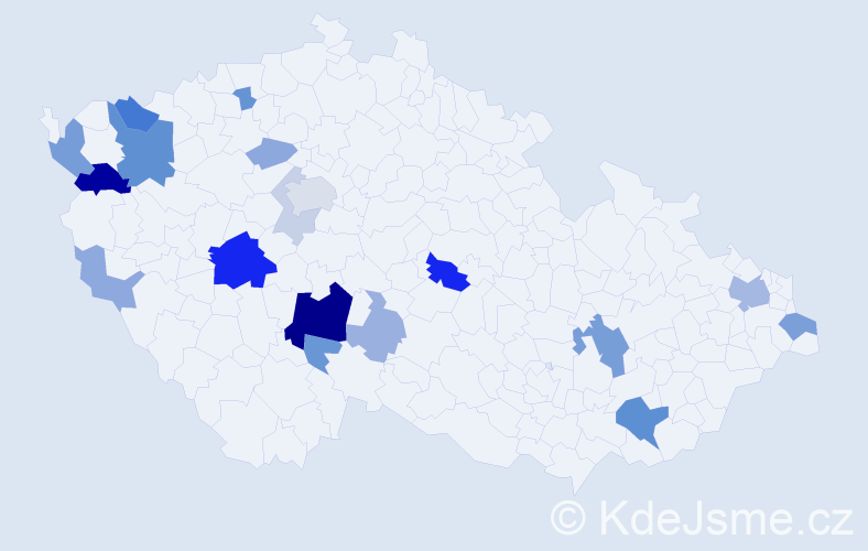 Příjmení: 'Kromka', počet výskytů 51 v celé ČR