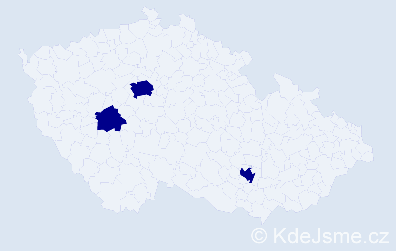 Příjmení: 'Hadad', počet výskytů 3 v celé ČR