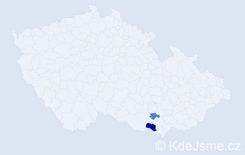 Příjmení: 'Děnešová', počet výskytů 7 v celé ČR