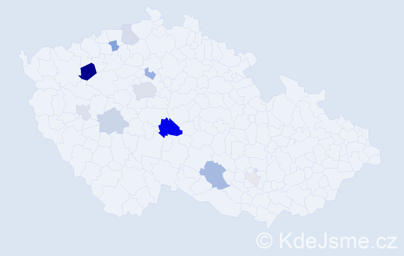 Příjmení: 'Potančok', počet výskytů 20 v celé ČR