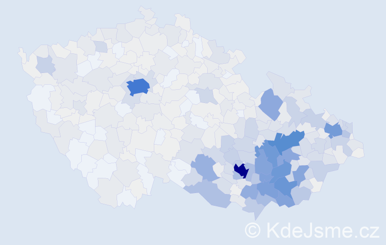 Příjmení: 'Hanáková', počet výskytů 3621 v celé ČR
