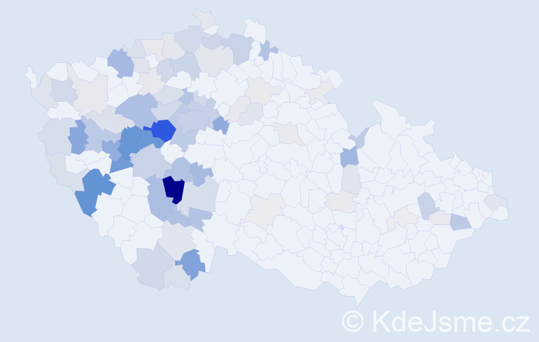 Příjmení: 'Zítek', počet výskytů 385 v celé ČR