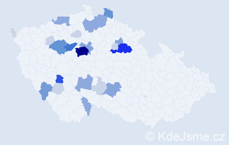 Příjmení: 'Vestfál', počet výskytů 78 v celé ČR