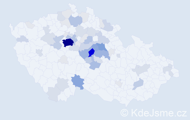 Příjmení: 'Miláček', počet výskytů 213 v celé ČR