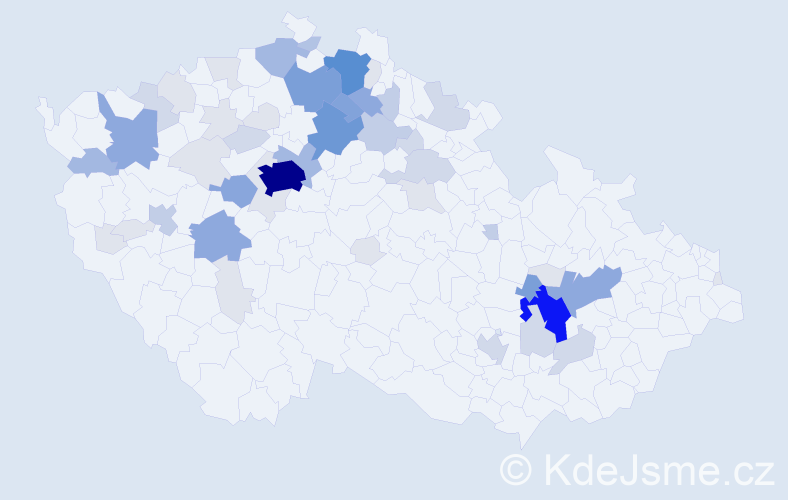 Příjmení: 'Rajtr', počet výskytů 199 v celé ČR